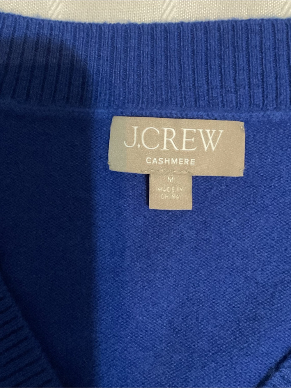 J. Crew 100% Cashmere Lightweight Luxury Cobalt Blue Cropped Cardigan Sweater M - Picture 12 of 16